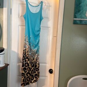 Animal print ribbed summer dress pre-loved. Please see photos for details.